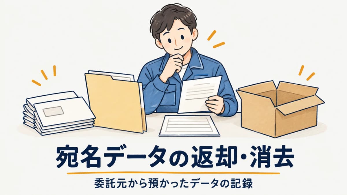 印刷会社の宛名データ返却・消去|委託元から預かったデータの記録様式