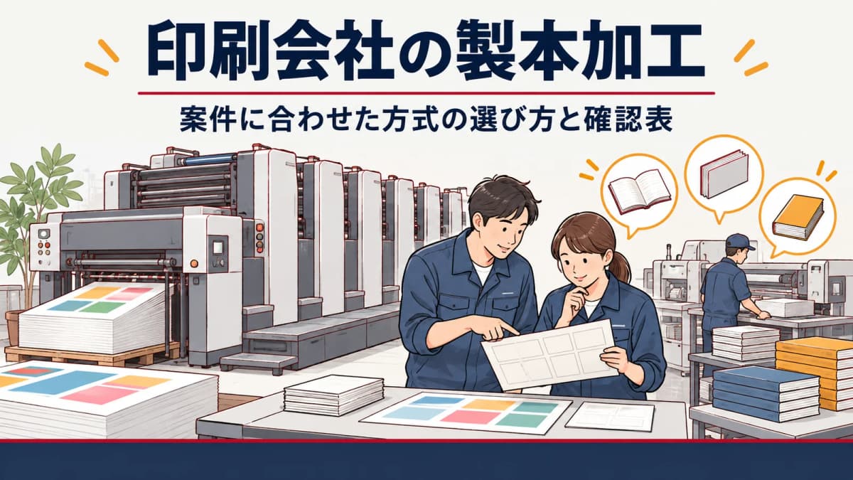 印刷会社の製本加工|案件に合わせた方式の選び方と確認表