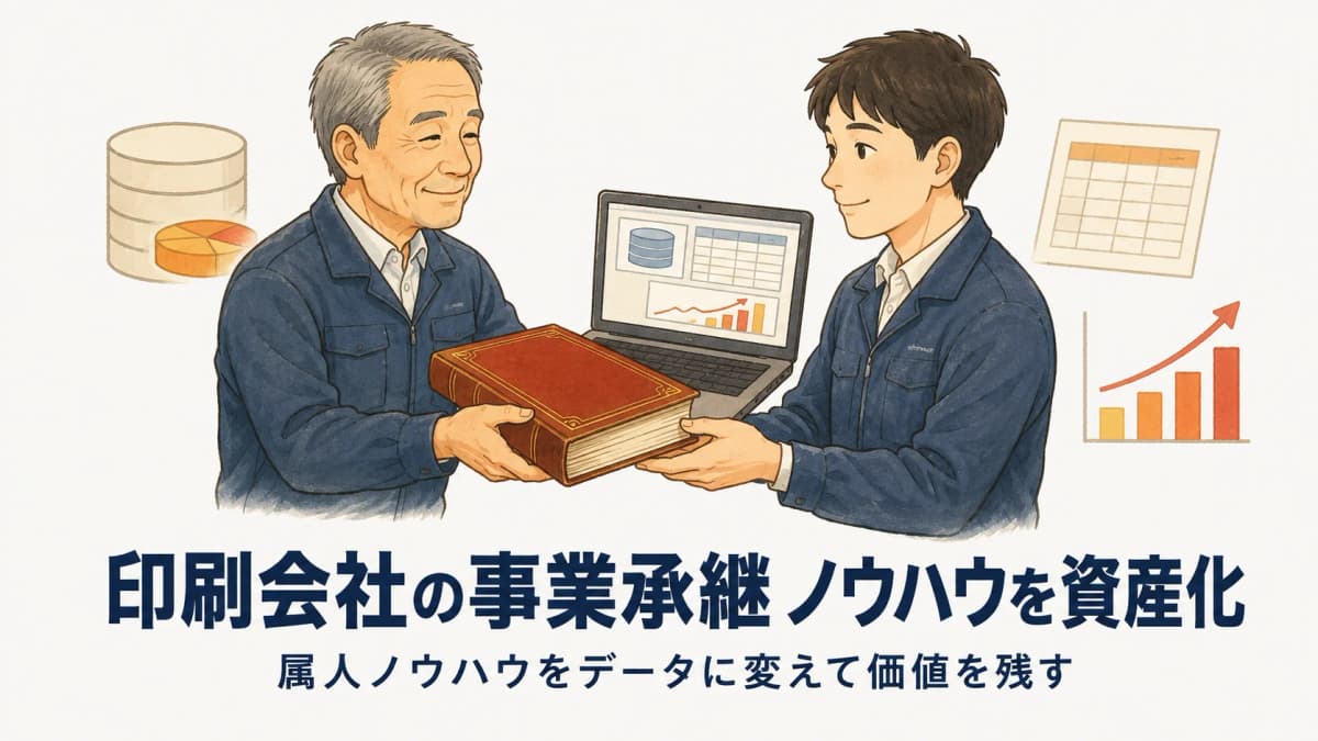 印刷会社の事業承継|属人ノウハウを資産化して価値を残す方法【2026年版】