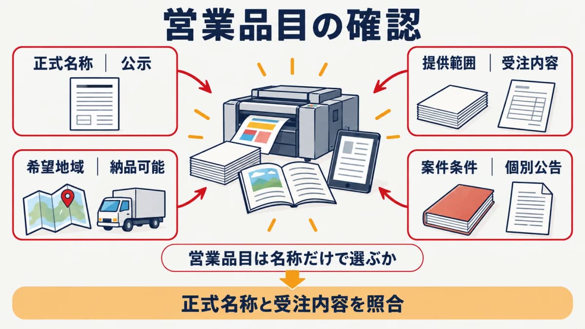 営業品目・希望地域・案件条件を分けて確認する早見表