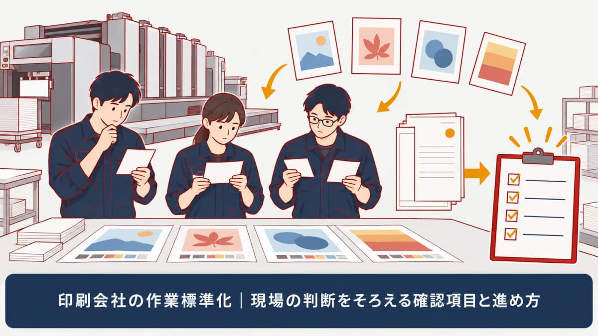 受注内容と作業の判断箇所を並べて確認する図
