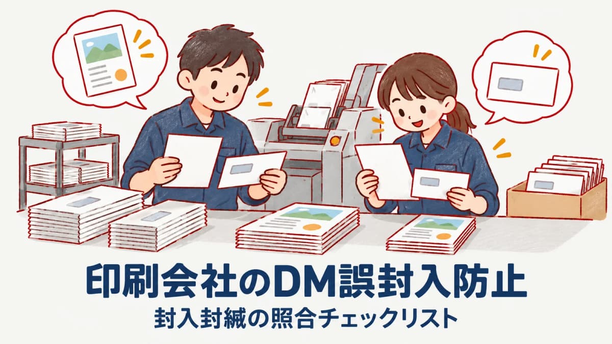 印刷会社のDM誤封入防止|封入封緘の照合チェックリスト