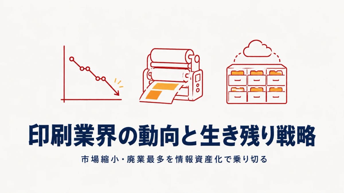 印刷業界の動向と中小印刷会社の生き残り戦略【2026年最新データ】