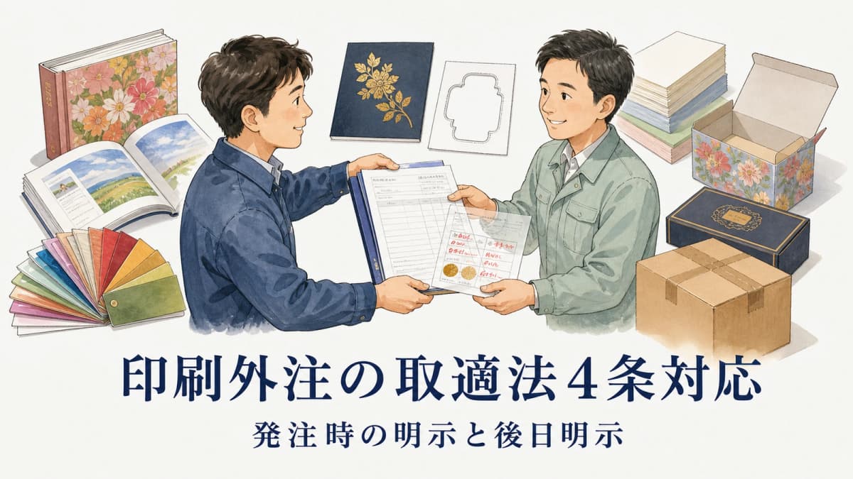 印刷外注の取適法4条対応|発注時の明示と後日明示【2026年版】