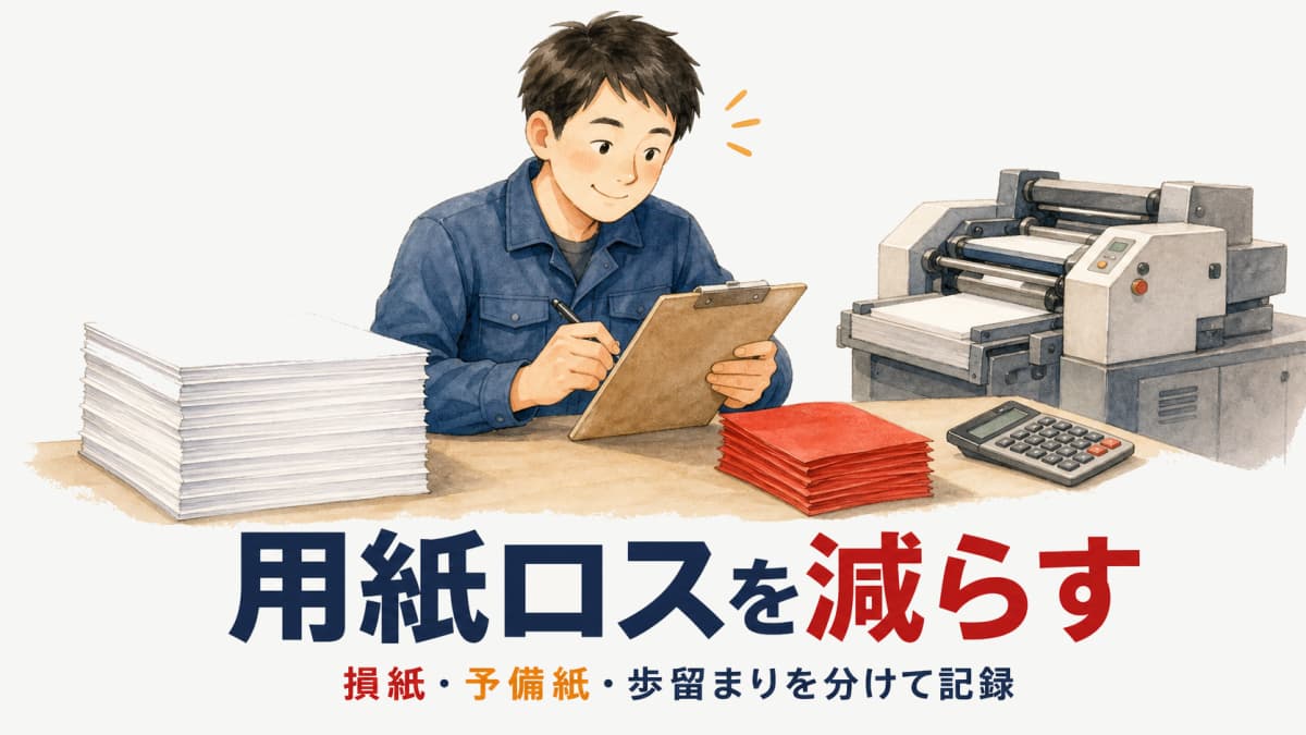 印刷の損紙・予備紙・歩留まり管理|用紙ロスを減らす方法【2026年版】