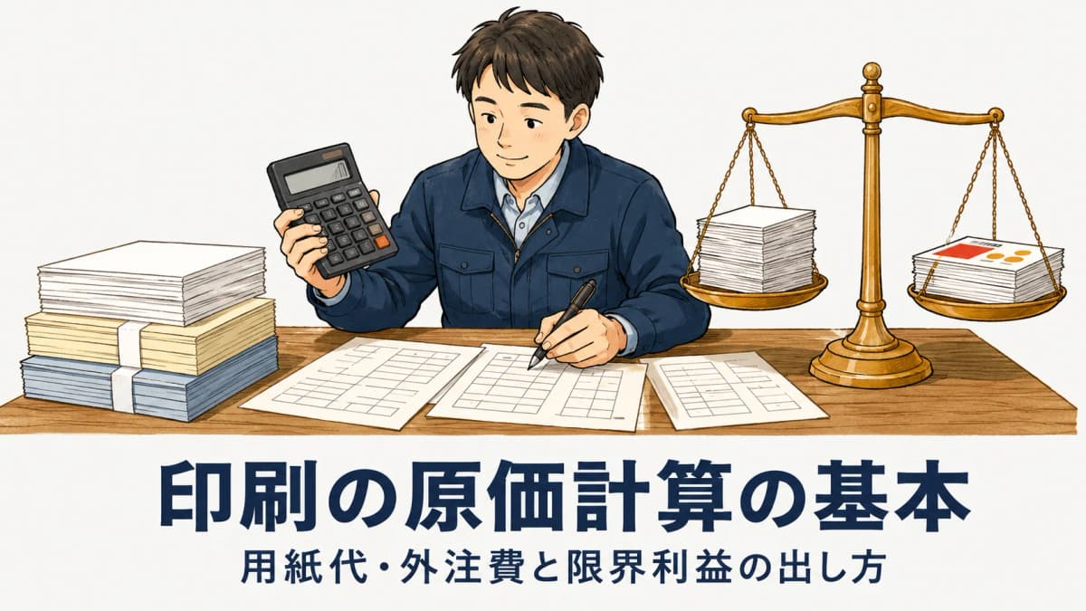 印刷の原価計算の基本|用紙代・外注費の出し方と限界利益【2026年版】