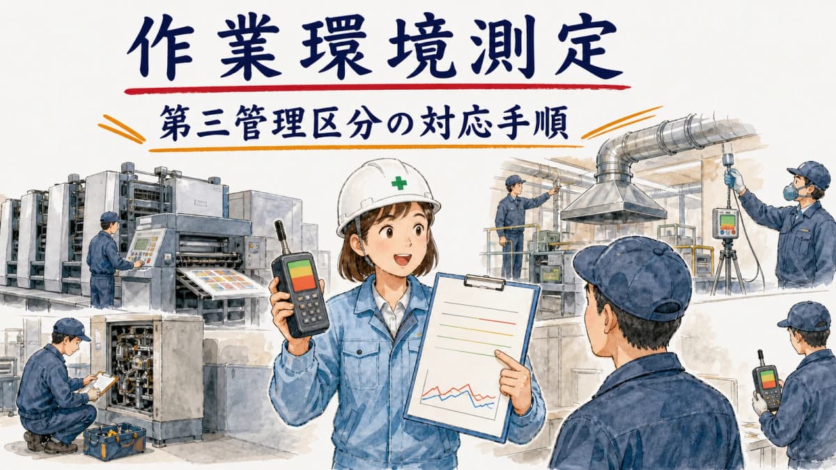 印刷工場の作業環境測定|第三管理区分の対応手順【2026年版】