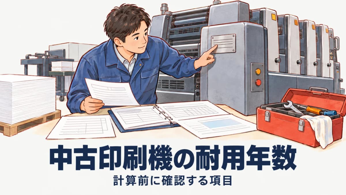 印刷会社の中古印刷機の耐用年数|簡便法の計算手順と適用前チェック